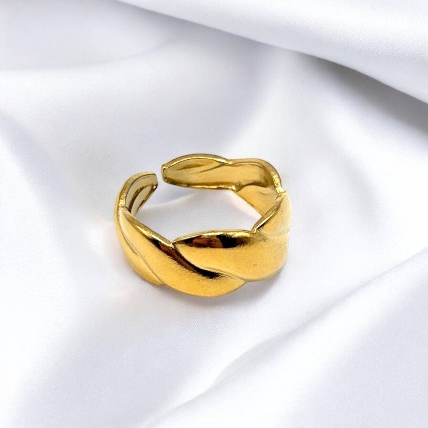 Intreccio d’Oro - Gold-plated steel ring
