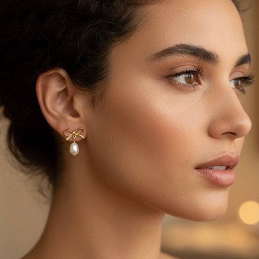 FIOCCO - Gold-plated earrings with River Pearl