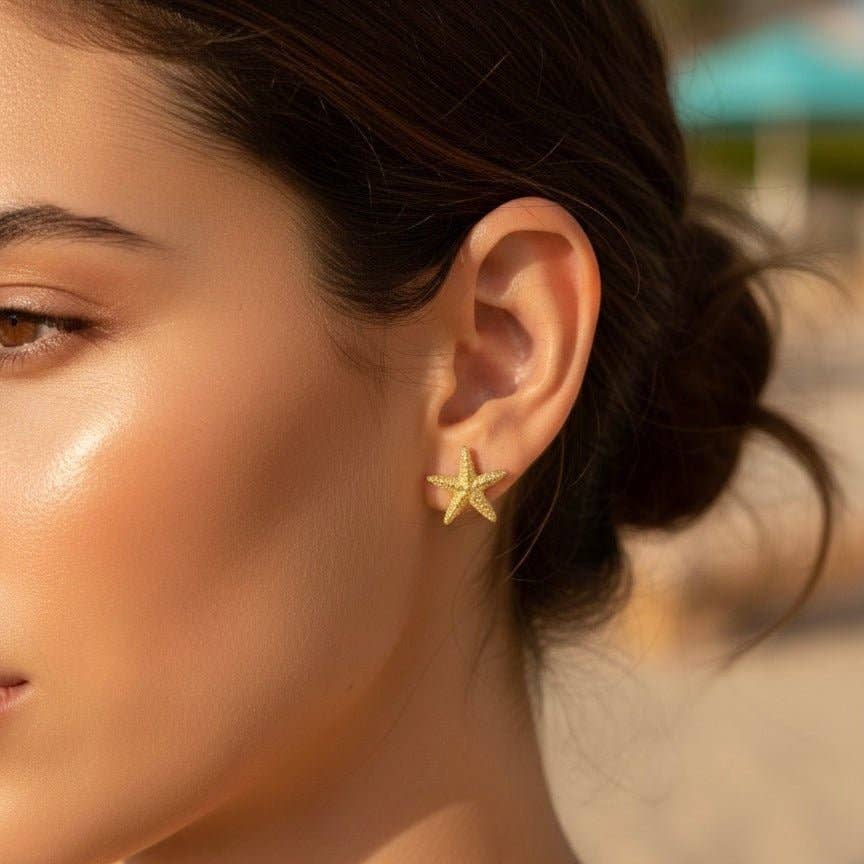 Nautilus - Starfish stud earrings 18K gold plated