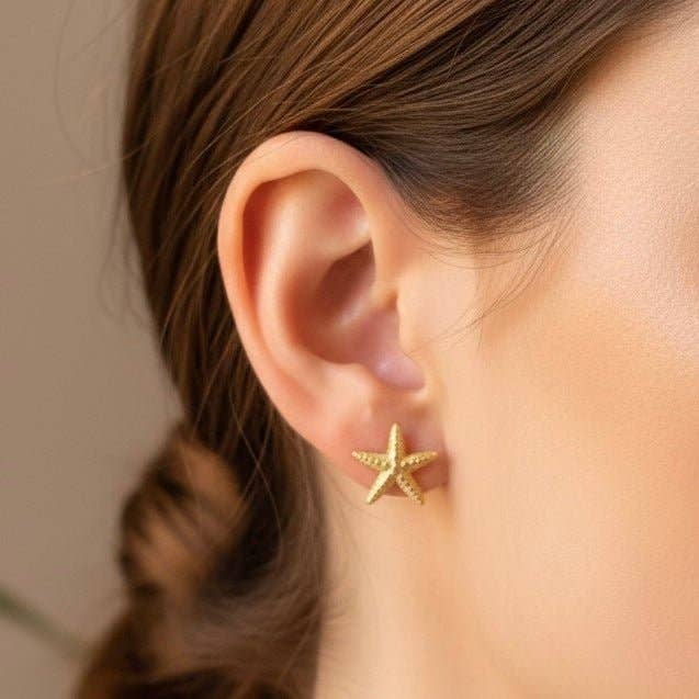 Nautilus - Starfish stud earrings 18K gold plated