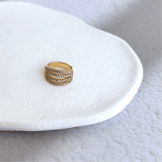 Bold Spark Ear Cuff - Ear cuff with zircons