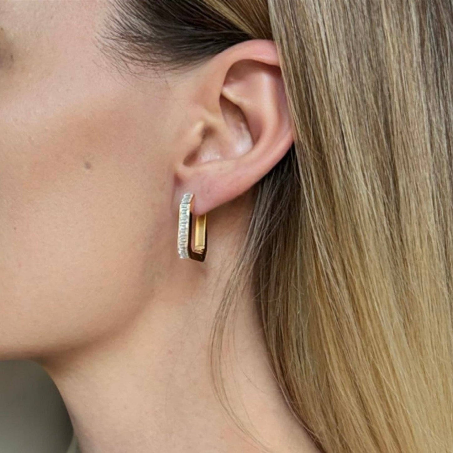 ELETTRA - Geometric earring Gold-plated steel