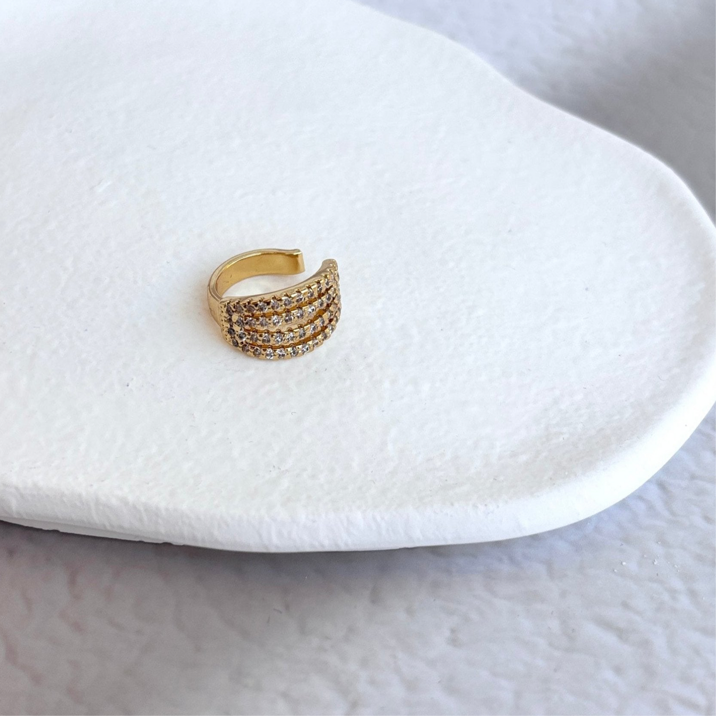 Bold Spark Ear Cuff - Ear cuff with zircons