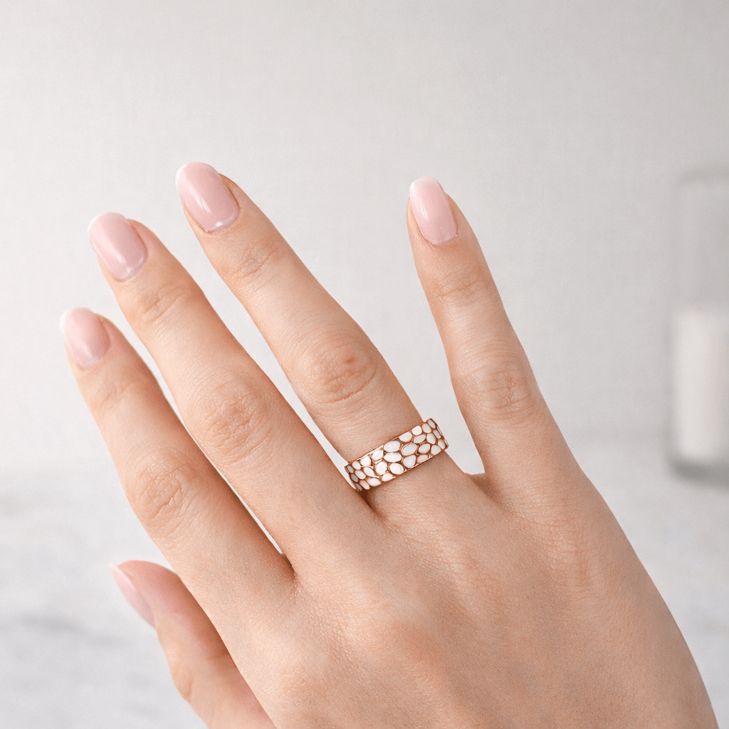 Lumera – Adjustable ring in 18K gold-plated steel, modern minimal design