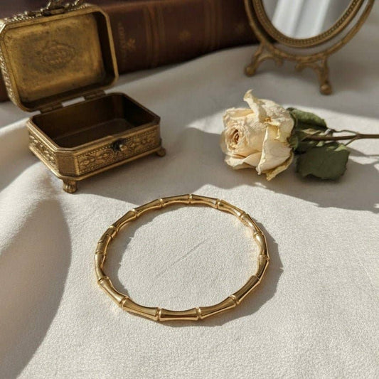 Bamboo Glow Bangle – Waterproof gold-plated bangle