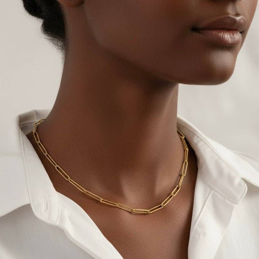 PAPERCLIP - Rectangular paperclip necklace Steel