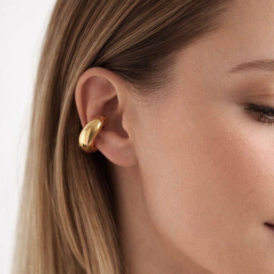 Bold - Large Gold-Plated Steel Ear Cuff 18k