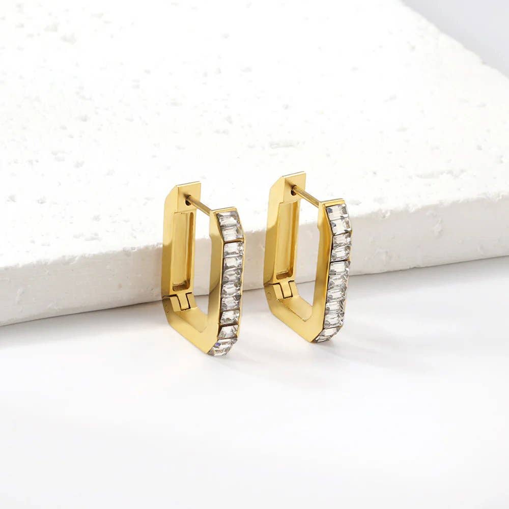 ELETTRA - Geometric earring Gold-plated steel