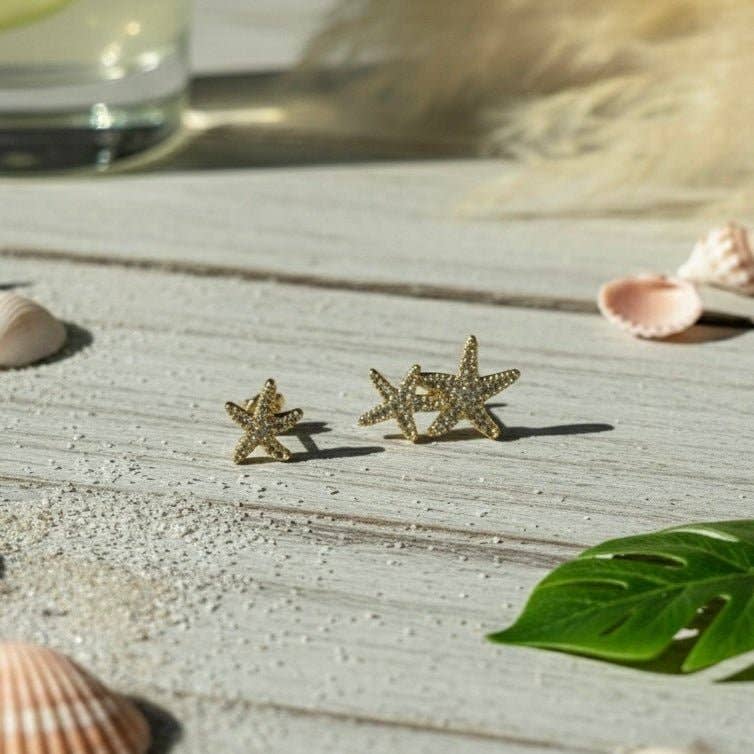 Mermaid's Twinkle Gleam - Starfish Stud Earrings