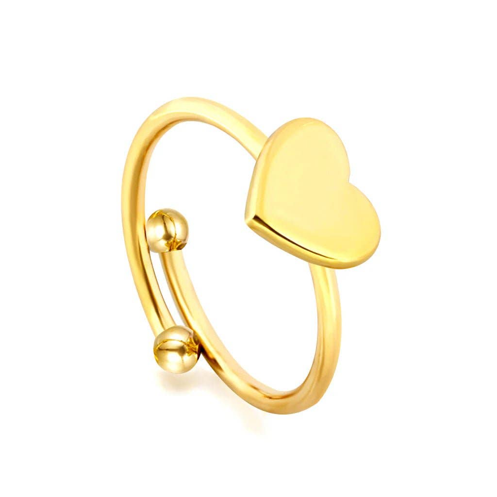 CORA - heart ring in gold-plated waterproof steel