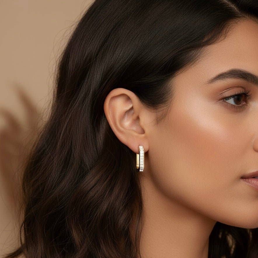 ELETTRA - Geometric earring Gold-plated steel