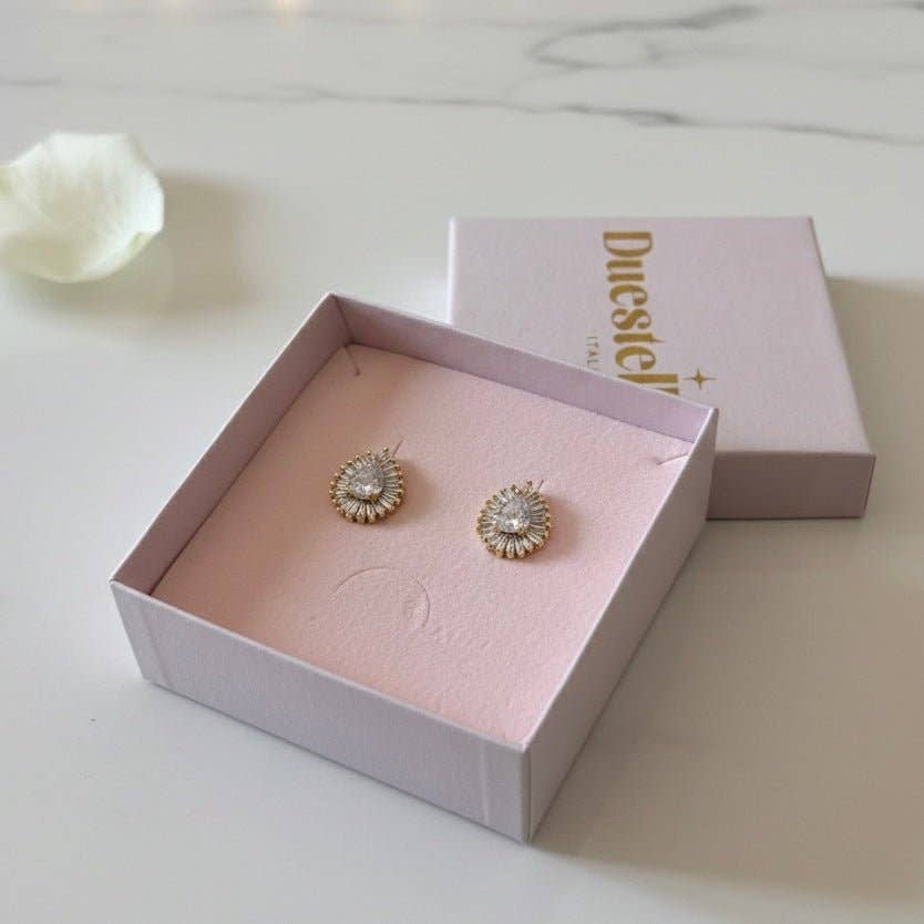 Maeva – 18K gold-plated stud earrings with zircons