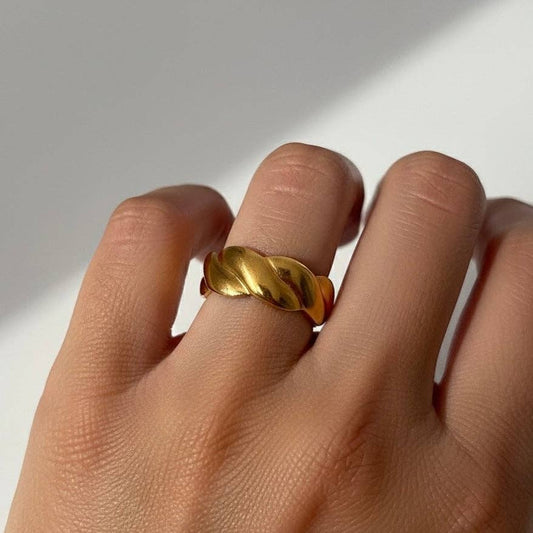 Intreccio d’Oro - Gold-plated steel ring