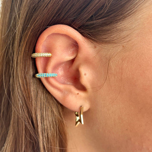 Ear Cuff with zircons: Blue