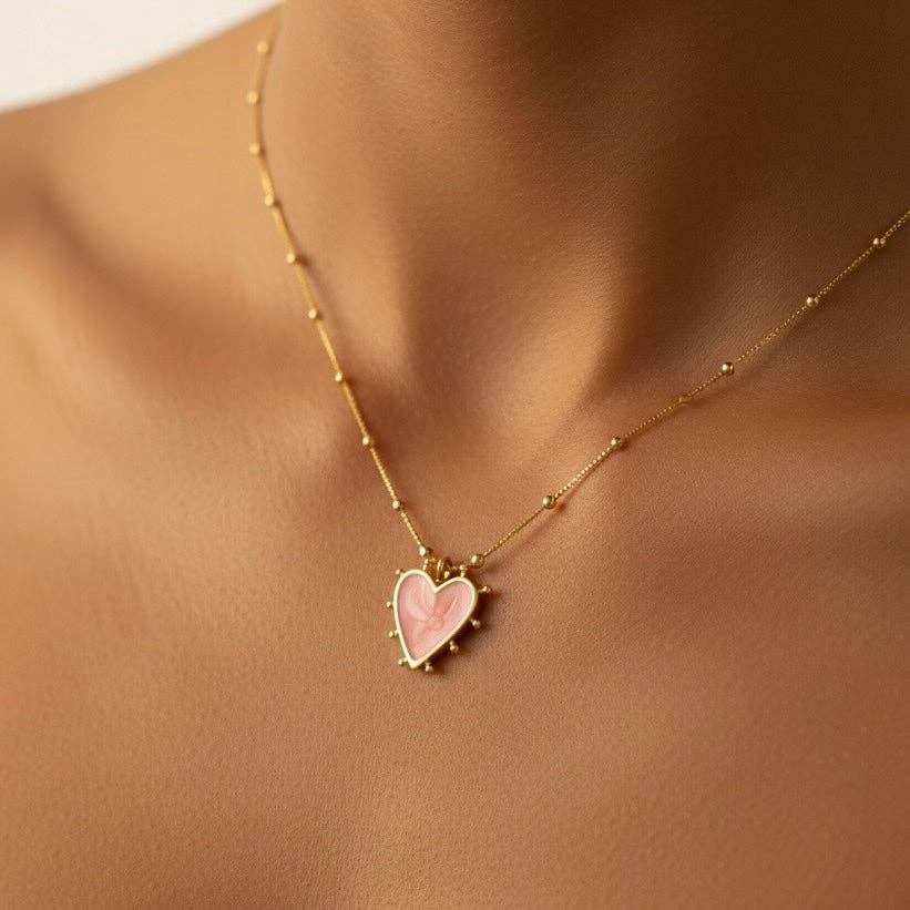 GIOIOSA - Heart necklace: Light pink
