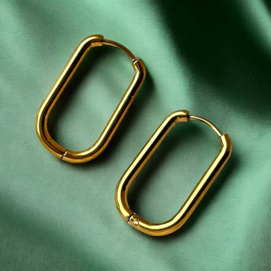 Minimalist Gold Edges - Rectangular Earrings