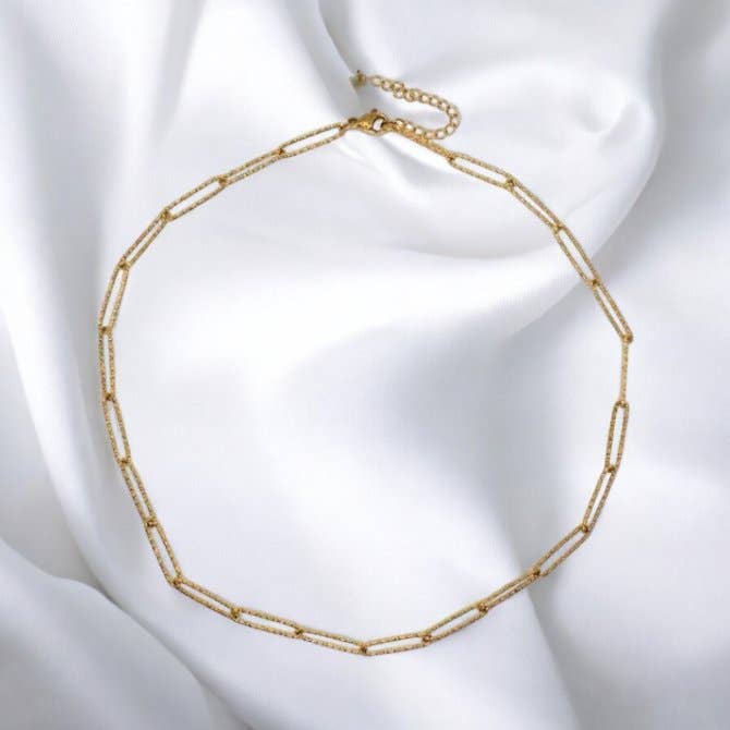 PAPERCLIP - Rectangular paperclip necklace Steel