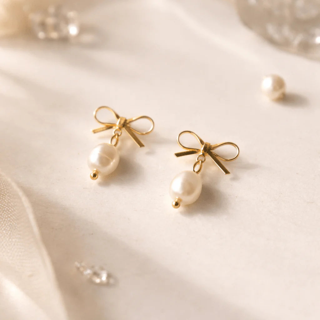 FIOCCO - Gold-plated earrings with River Pearl